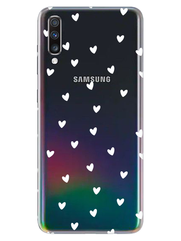 Samsung%20A70%20Minik%20Kalpler%20Şeffaf%20Telefon%20Kılıfı