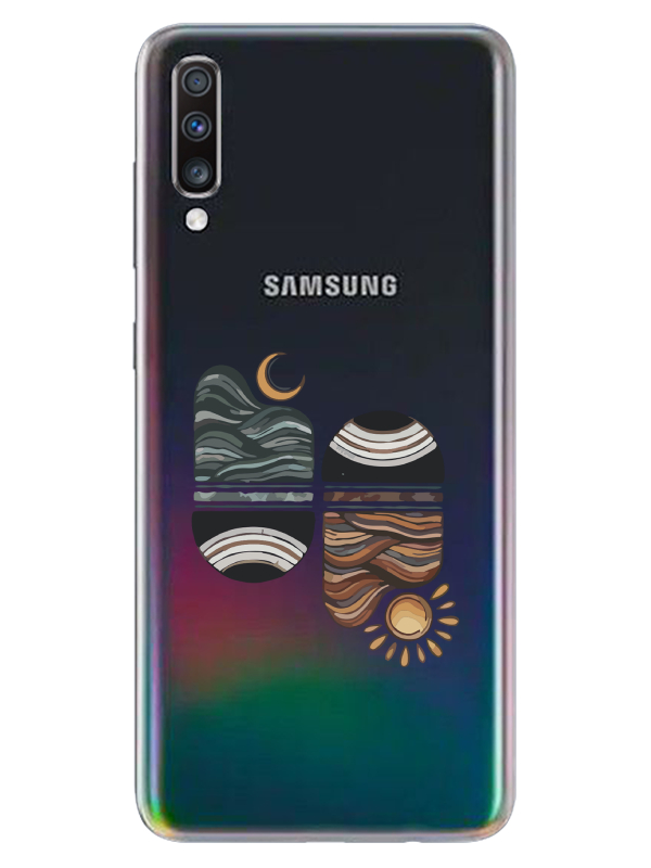 Samsung%20A70%20Sunset%20Wave%20Şeffaf%20Telefon%20Kılıfı