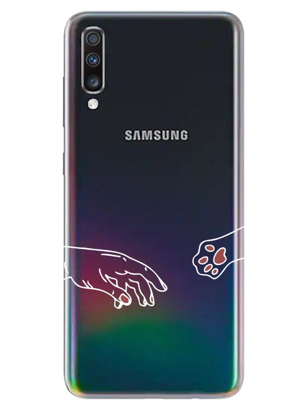 Samsung%20A70%20Hand%20And%20Paw%20Şeffaf%20Telefon%20Kılıfı