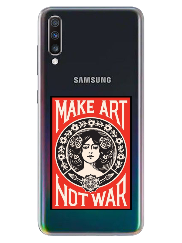 Samsung%20A70%20Make%20Art%20Not%20War%20Şeffaf%20Telefon%20Kılıfı