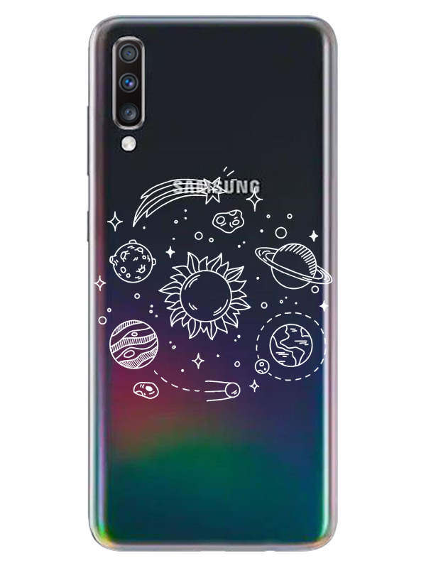 Samsung%20A70%20Gezegen%20Şeffaf%20Telefon%20Kılıfı