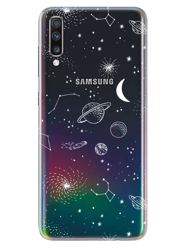 Samsung%20A70%20Gezegenler%20Şeffaf%20Telefon%20Kılıfı