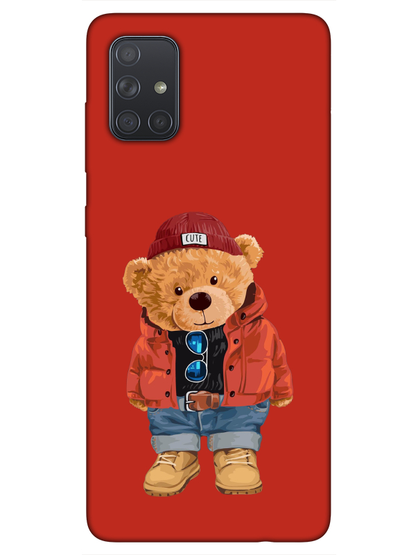 Samsung%20A71%20Teddy%20Bear%20Kırmızı%20Telefon%20Kılıfı