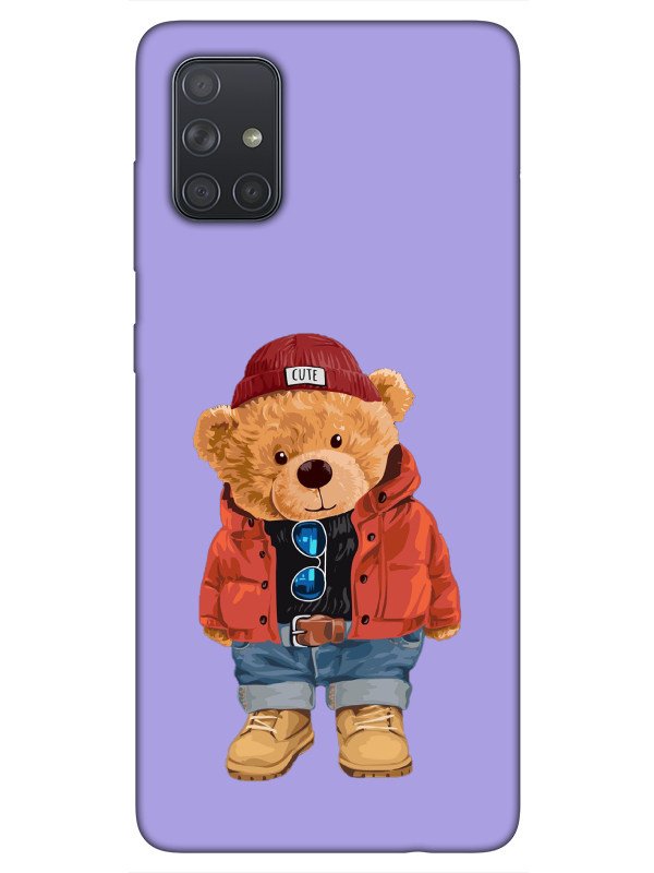 Samsung%20A71%20Teddy%20Bear%20Lila%20Telefon%20Kılıfı