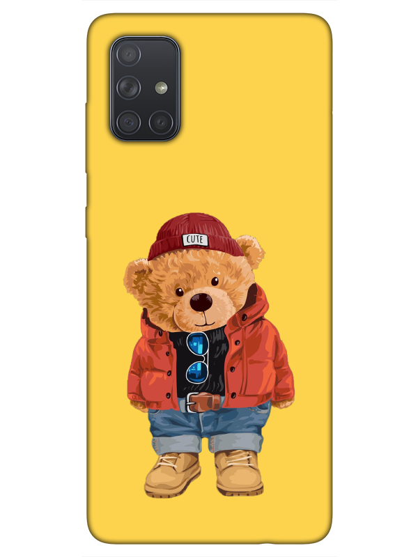 Samsung%20A71%20Teddy%20Bear%20Sarı%20Telefon%20Kılıfı