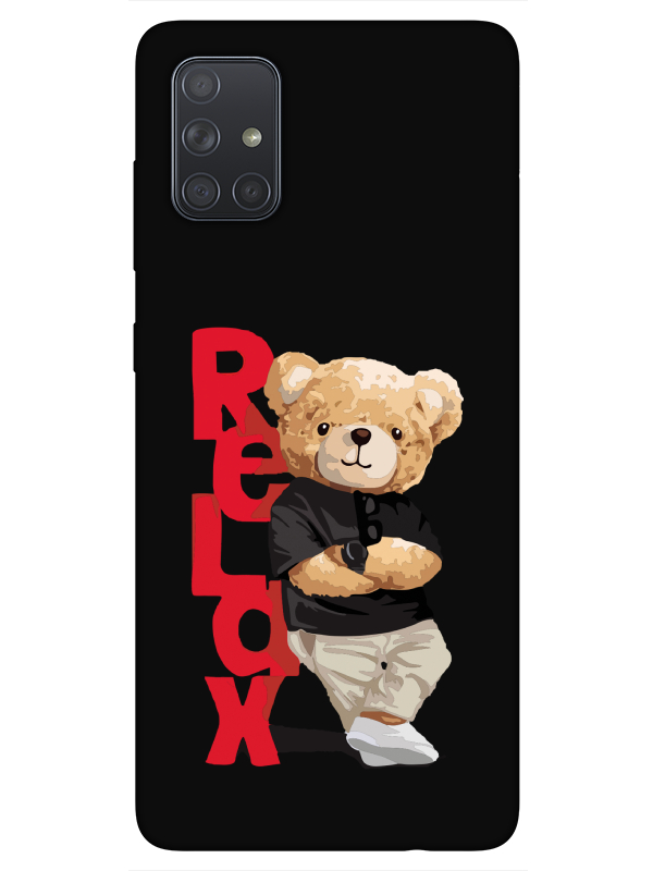 Samsung%20A71%20Teddy%20Bear%20Relax%20Siyah%20Telefon%20Kılıfı