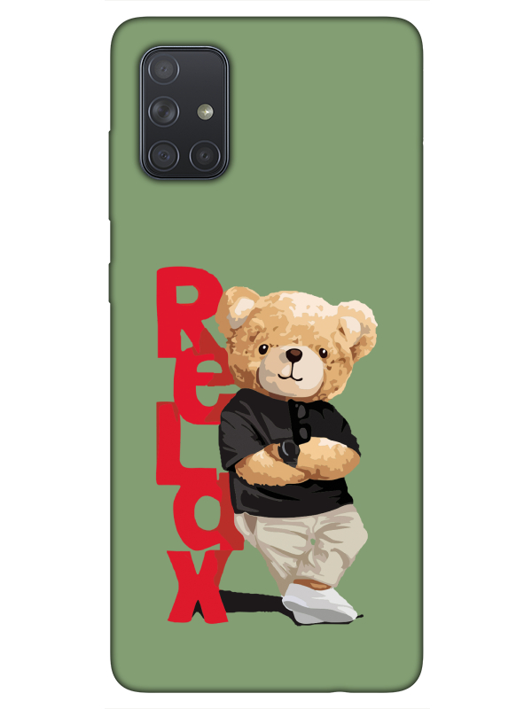 Samsung%20A71%20Teddy%20Bear%20Relax%20Yeşil%20Telefon%20Kılıfı