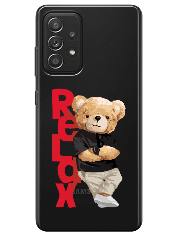 Samsung%20A72%20Teddy%20Bear%20Relax%20Şeffaf%20Telefon%20Kılıfı