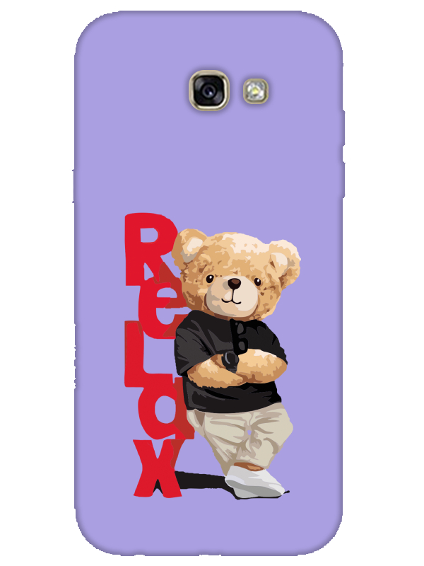 Samsung%20A7%202017%20Teddy%20Bear%20Relax%20Lila%20Telefon%20Kılıfı