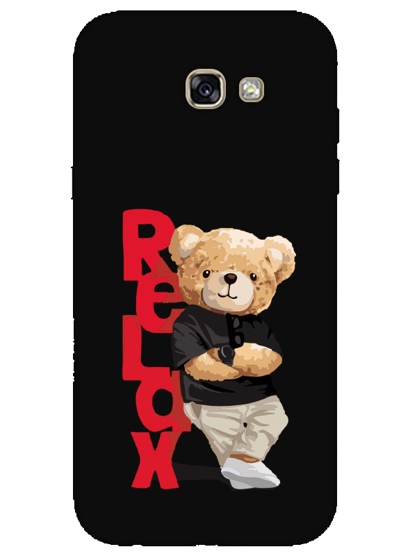 Samsung%20A7%202017%20Teddy%20Bear%20Relax%20Siyah%20Telefon%20Kılıfı