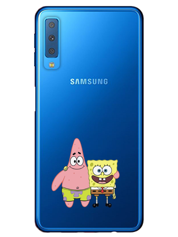 Samsung%20A7%202018%20Sünger%20Bob%20Ve%20Patrickstar%20Şeffaf%20Telefon%20Kılıfı