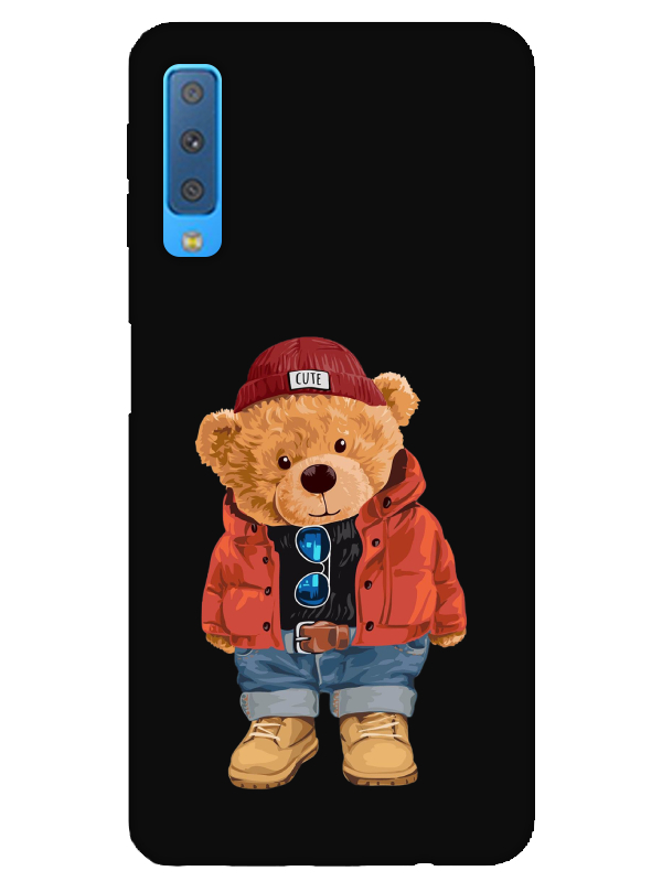 Samsung%20A7%202018%20Teddy%20Bear%20Siyah%20Telefon%20Kılıfı