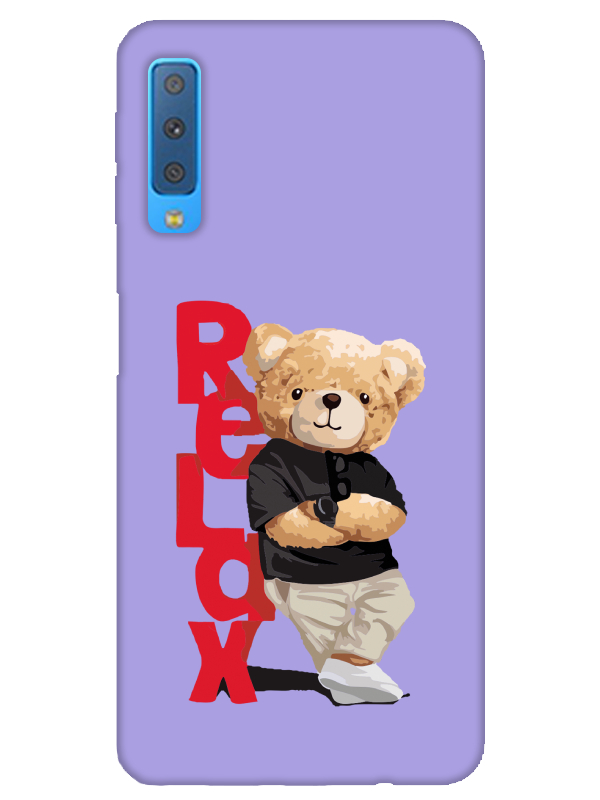 Samsung%20A7%202018%20Teddy%20Bear%20Relax%20Lila%20Telefon%20Kılıfı