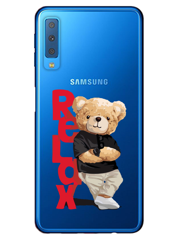 Samsung%20A7%202018%20Teddy%20Bear%20Relax%20Şeffaf%20Telefon%20Kılıfı