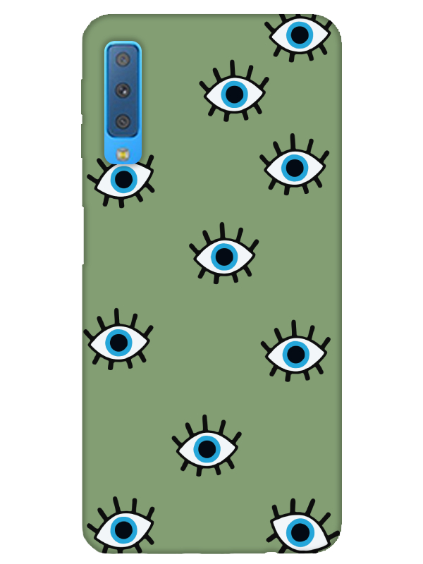 Samsung%20A7%202018%20Nazar%20Gözler%20Yeşil%20Telefon%20Kılıfı