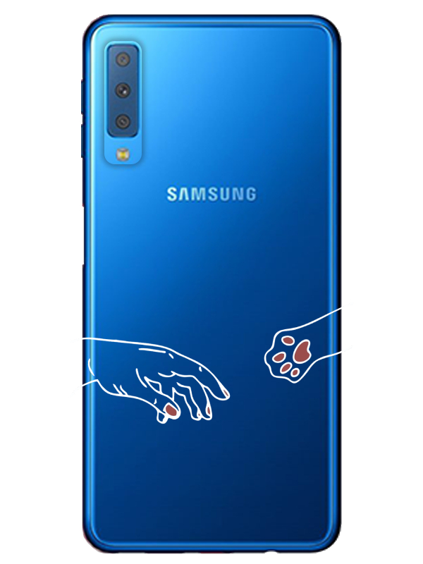 Samsung%20A7%202018%20Hand%20And%20Paw%20Şeffaf%20Telefon%20Kılıfı