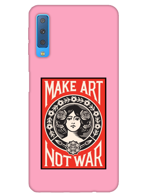 Samsung%20A7%202018%20Make%20Art%20Not%20War%20Pembe%20Telefon%20Kılıfı