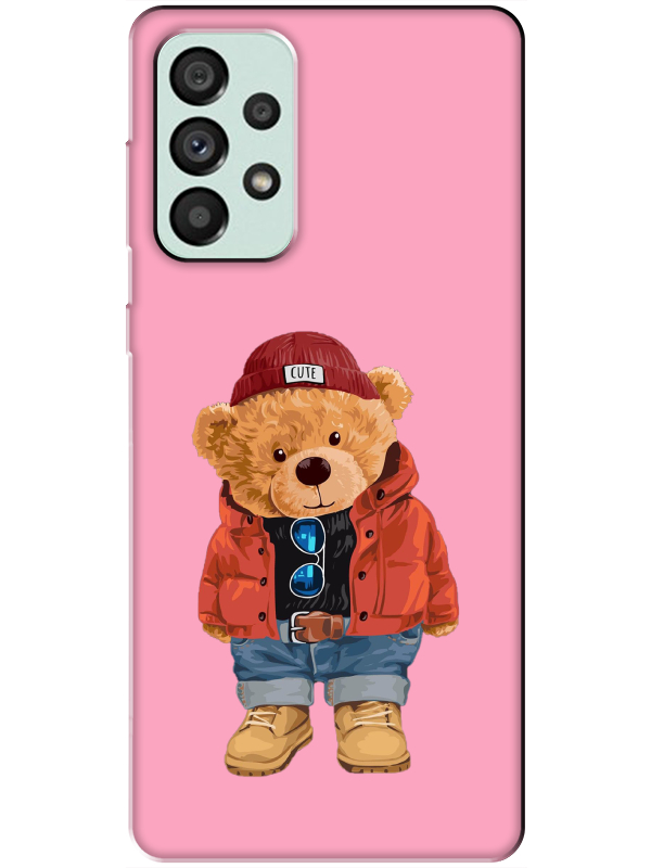 Samsung%20A73%20Teddy%20Bear%20Pembe%20Telefon%20Kılıfı