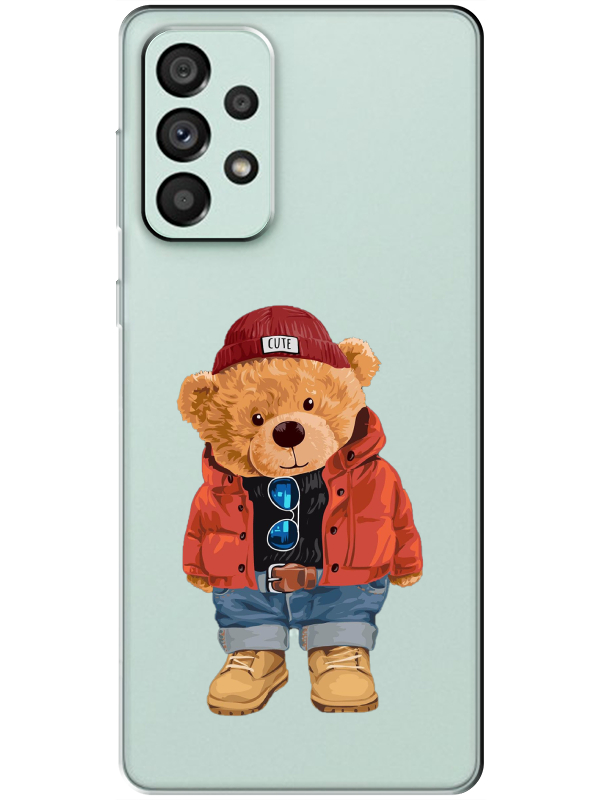 Samsung%20A73%20Teddy%20Bear%20Şeffaf%20Telefon%20Kılıfı