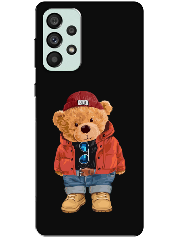 Samsung%20A73%20Teddy%20Bear%20Siyah%20Telefon%20Kılıfı