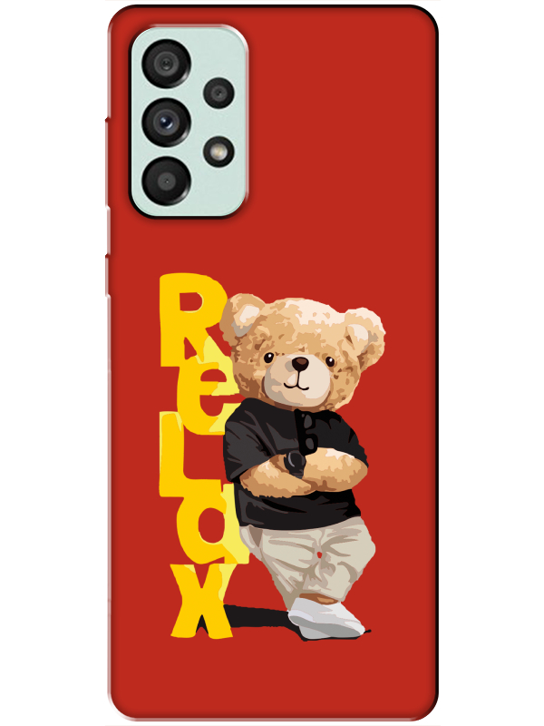 Samsung%20A73%20Teddy%20Bear%20Relax%20Kırmızı%20Telefon%20Kılıfı