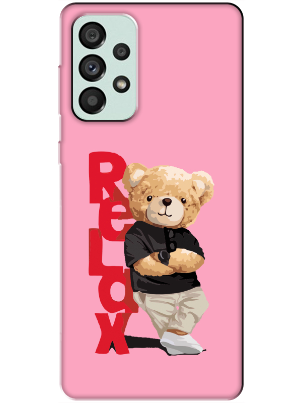 Samsung%20A73%20Teddy%20Bear%20Relax%20Pembe%20Telefon%20Kılıfı