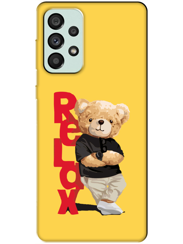 Samsung%20A73%20Teddy%20Bear%20Relax%20Sarı%20Telefon%20Kılıfı