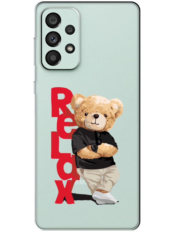 Samsung%20A73%20Teddy%20Bear%20Relax%20Şeffaf%20Telefon%20Kılıfı