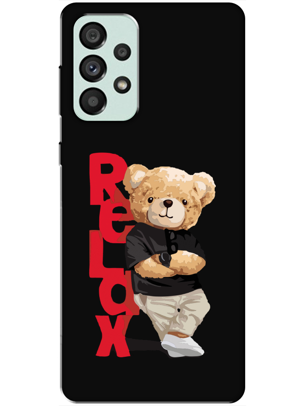 Samsung%20A73%20Teddy%20Bear%20Relax%20Siyah%20Telefon%20Kılıfı