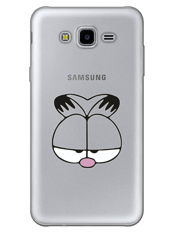 Samsung%20J7%20Garfield%20Şeffaf%20Telefon%20Kılıfı