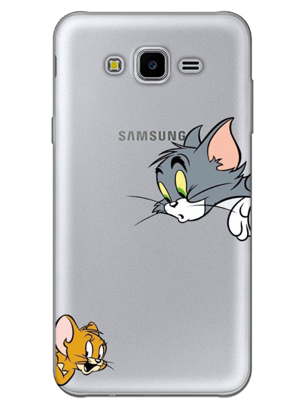 Samsung%20J7%20Tom%20And%20Jerry%20Şeffaf%20Telefon%20Kılıfı