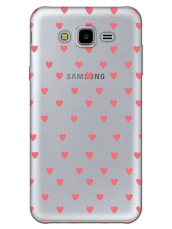 Samsung%20J7%20Minik%20Kalpler%20Şeffaf%20Telefon%20Kılıfı