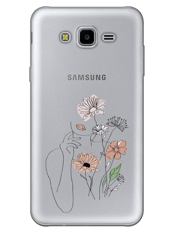 Samsung%20J7%20Core%20Kadın%20Çiçek%20Şeffaf%20Telefon%20Kılıfı