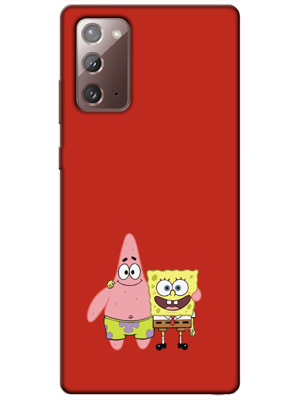 Samsung%20Note%2020%20Sünger%20Bob%20Ve%20Patrickstar%20Kırmızı%20Telefon%20Kılıfı