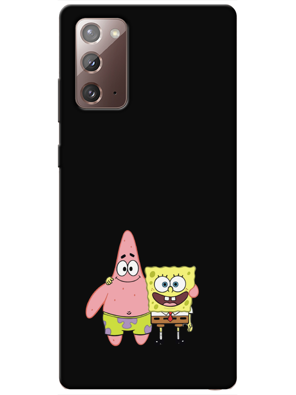 Samsung%20Note%2020%20Sünger%20Bob%20Ve%20Patrickstar%20Siyah%20Telefon%20Kılıfı