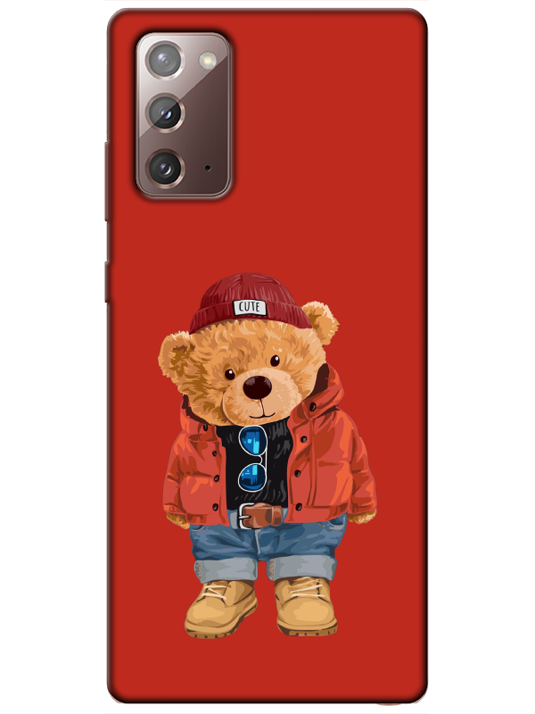 Samsung%20Note%2020%20Teddy%20Bear%20Kırmızı%20Telefon%20Kılıfı