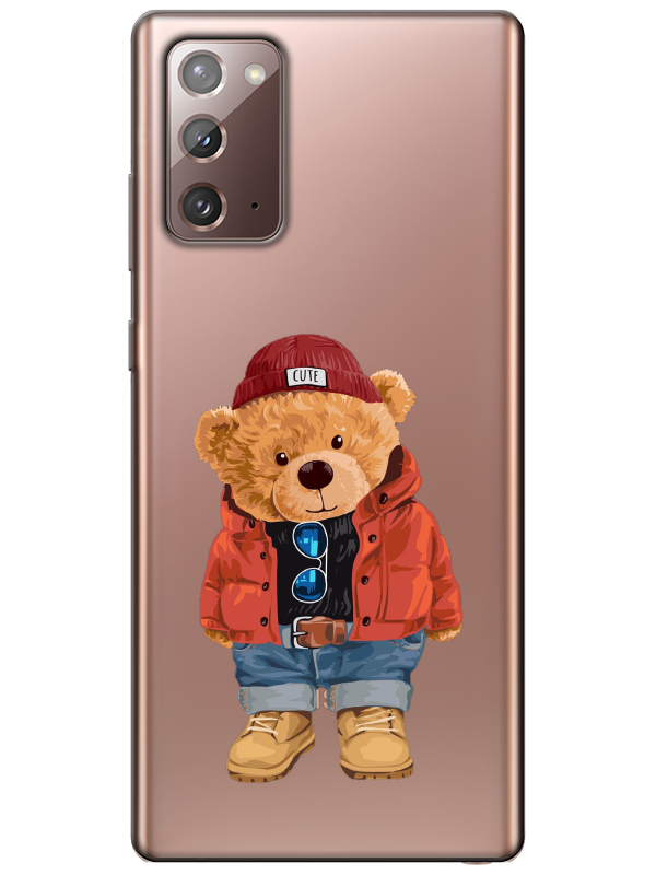 Samsung%20Note%2020%20Teddy%20Bear%20Şeffaf%20Telefon%20Kılıfı