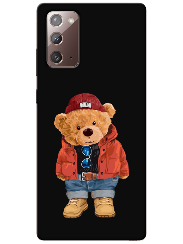 Samsung%20Note%2020%20Teddy%20Bear%20Siyah%20Telefon%20Kılıfı