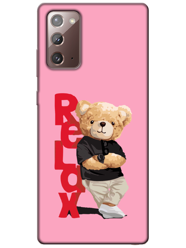 Samsung%20Note%2020%20Teddy%20Bear%20Relax%20Pembe%20Telefon%20Kılıfı