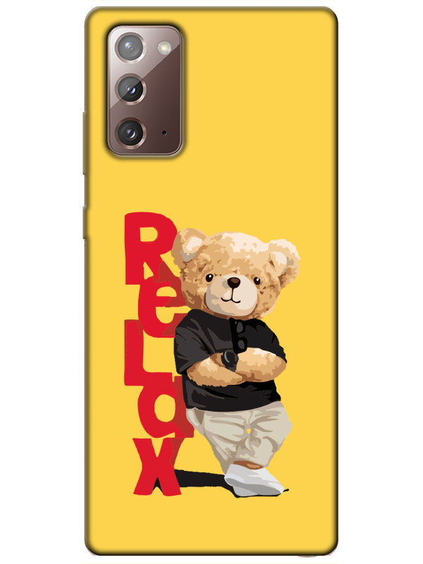 Samsung%20Note%2020%20Teddy%20Bear%20Relax%20Sarı%20Telefon%20Kılıfı