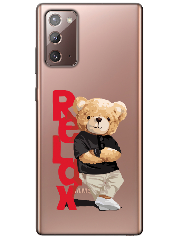 Samsung%20Note%2020%20Teddy%20Bear%20Relax%20Şeffaf%20Telefon%20Kılıfı