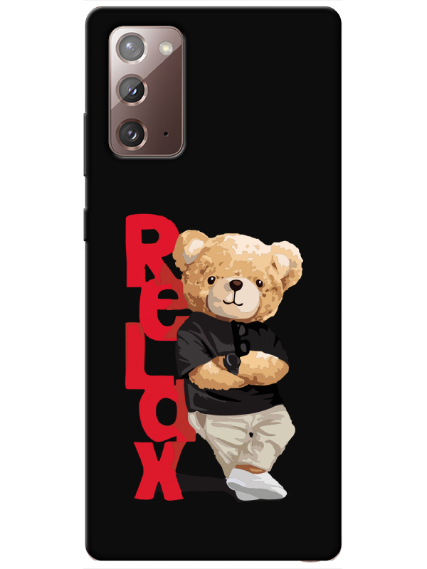 Samsung%20Note%2020%20Teddy%20Bear%20Relax%20Siyah%20Telefon%20Kılıfı