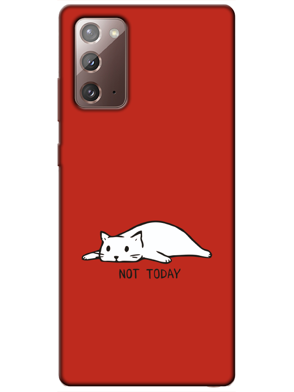 Samsung%20Note%2020%20Not%20Today%20Kedi%20Kırmızı%20Telefon%20Kılıfı