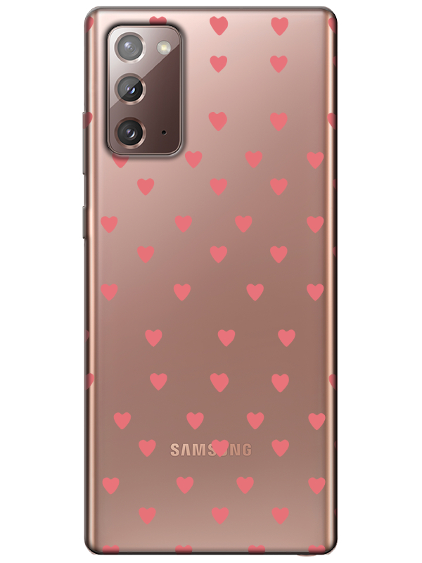 Samsung%20Note%2020%20Minik%20Kalpler%20Şeffaf%20Telefon%20Kılıfı