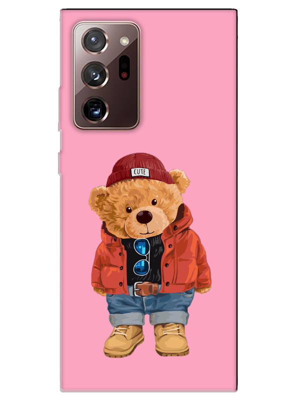 Samsung%20Note%2020%20Ultra%20Teddy%20Bear%20Pembe%20Telefon%20Kılıfı