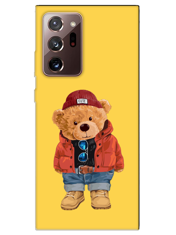 Samsung%20Note%2020%20Ultra%20Teddy%20Bear%20Sarı%20Telefon%20Kılıfı