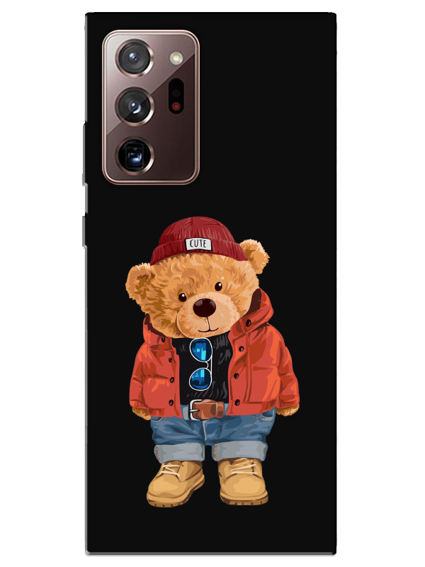 Samsung%20Note%2020%20Ultra%20Teddy%20Bear%20Siyah%20Telefon%20Kılıfı