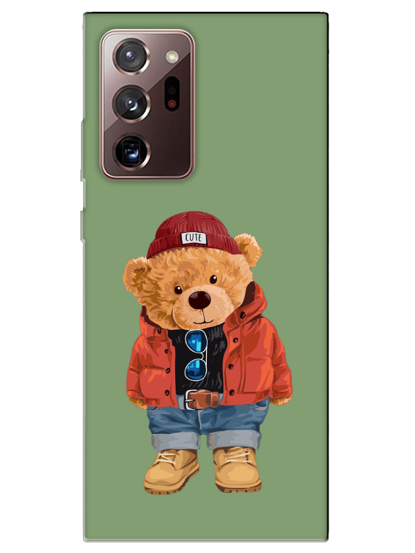 Samsung%20Note%2020%20Ultra%20Teddy%20Bear%20Yeşil%20Telefon%20Kılıfı