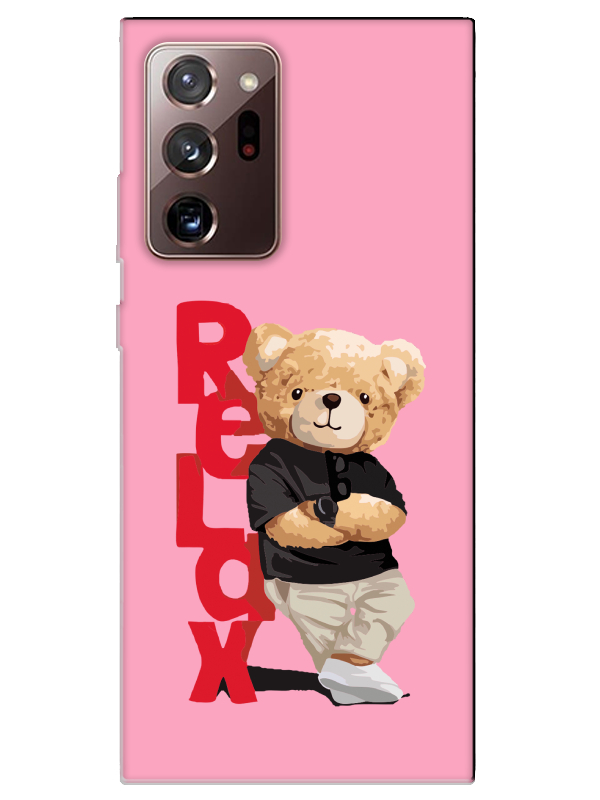 Samsung%20Note%2020%20Ultra%20Teddy%20Bear%20Relax%20Pembe%20Telefon%20Kılıfı