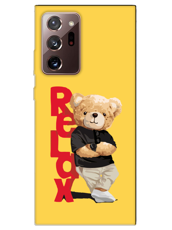 Samsung%20Note%2020%20Ultra%20Teddy%20Bear%20Relax%20Sarı%20Telefon%20Kılıfı